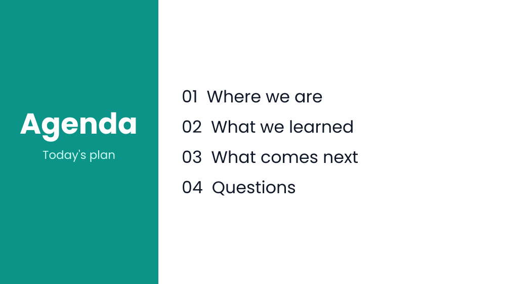 Agenda slide template