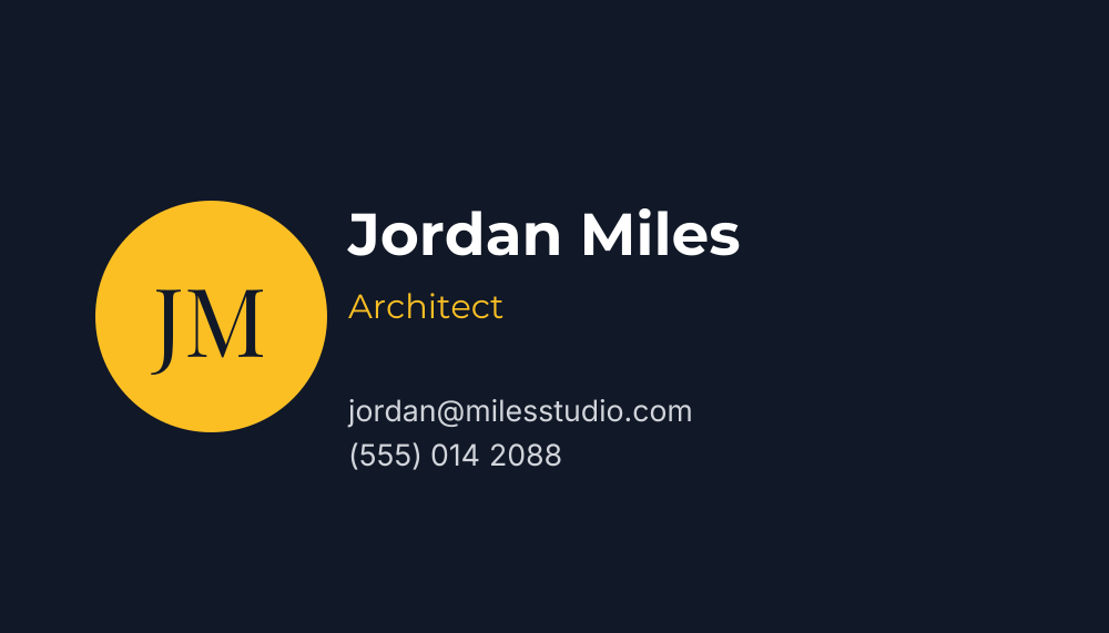 Dark monogram business card template