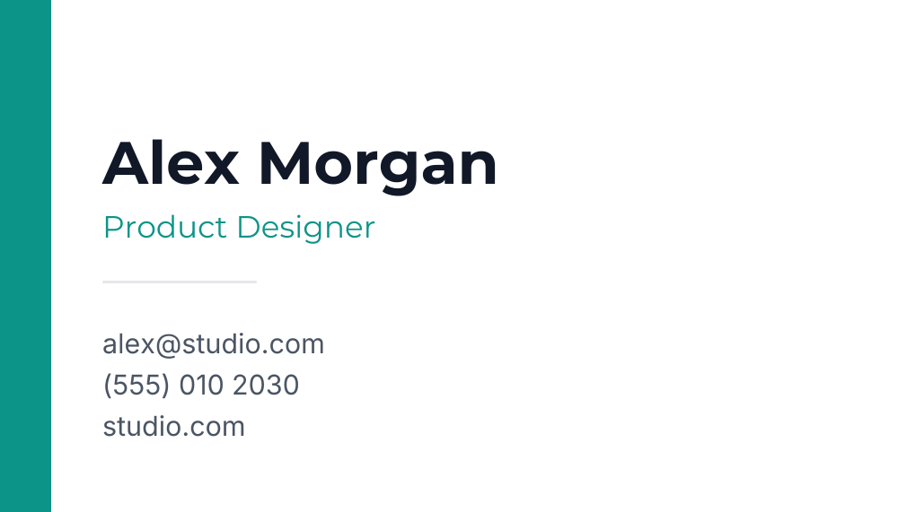 Minimal business card template
