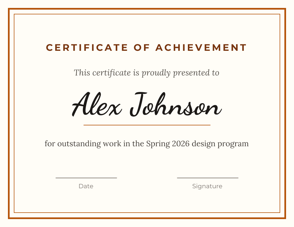 Certificate of achievement template