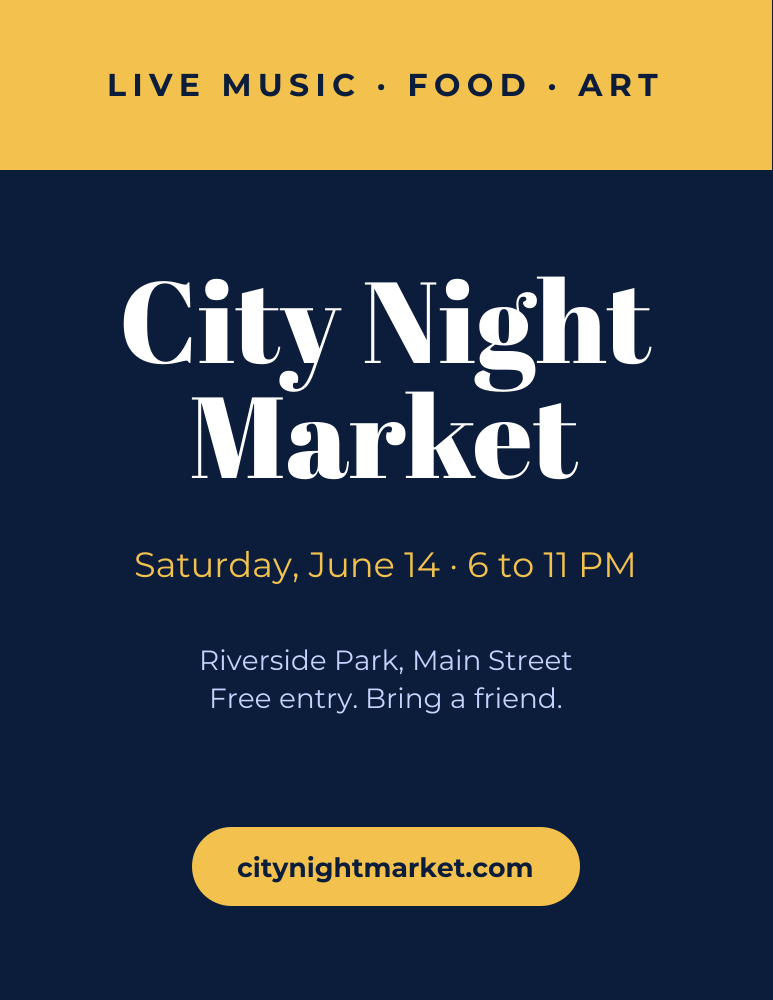 Night market event flyer template