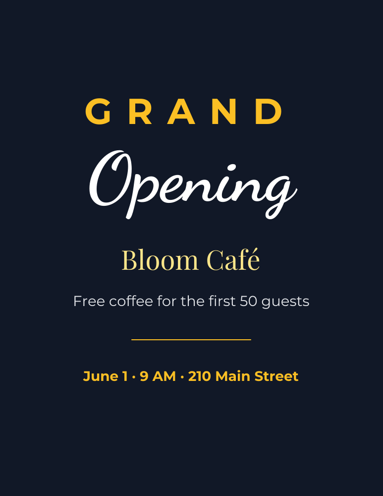Grand opening flyer template
