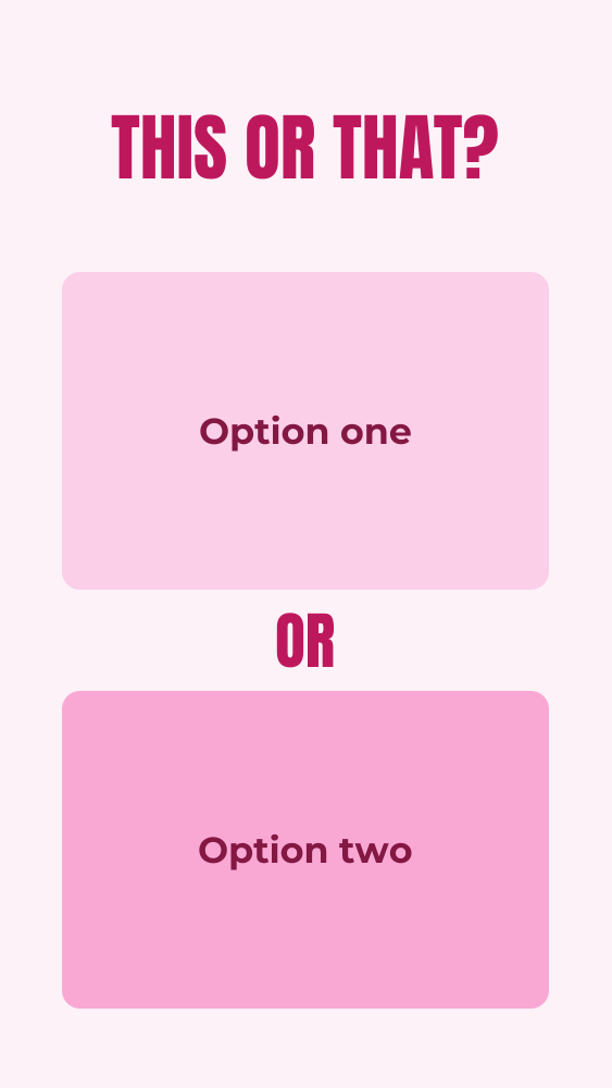 This or that Instagram story template