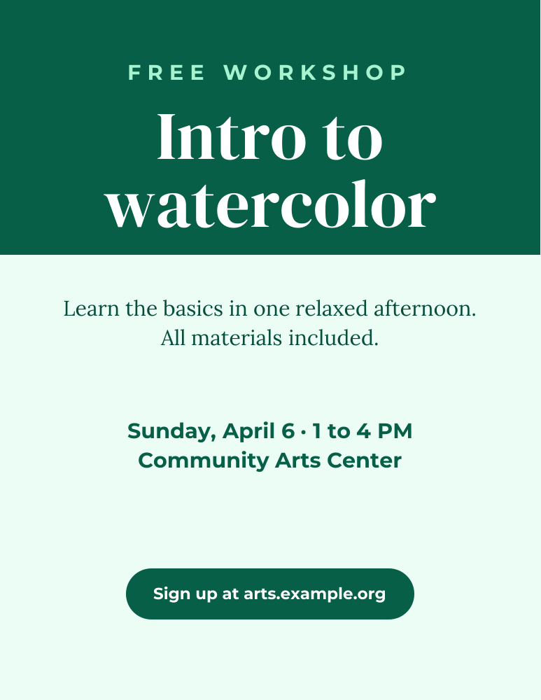 Workshop flyer template